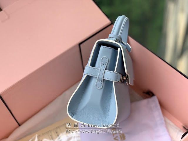 DELVAUX女包 比利時品牌 Tempete手袋 柔軟牛皮 德爾沃女手提包 Mini號手拎包 TP0020晴空藍  fcs1216